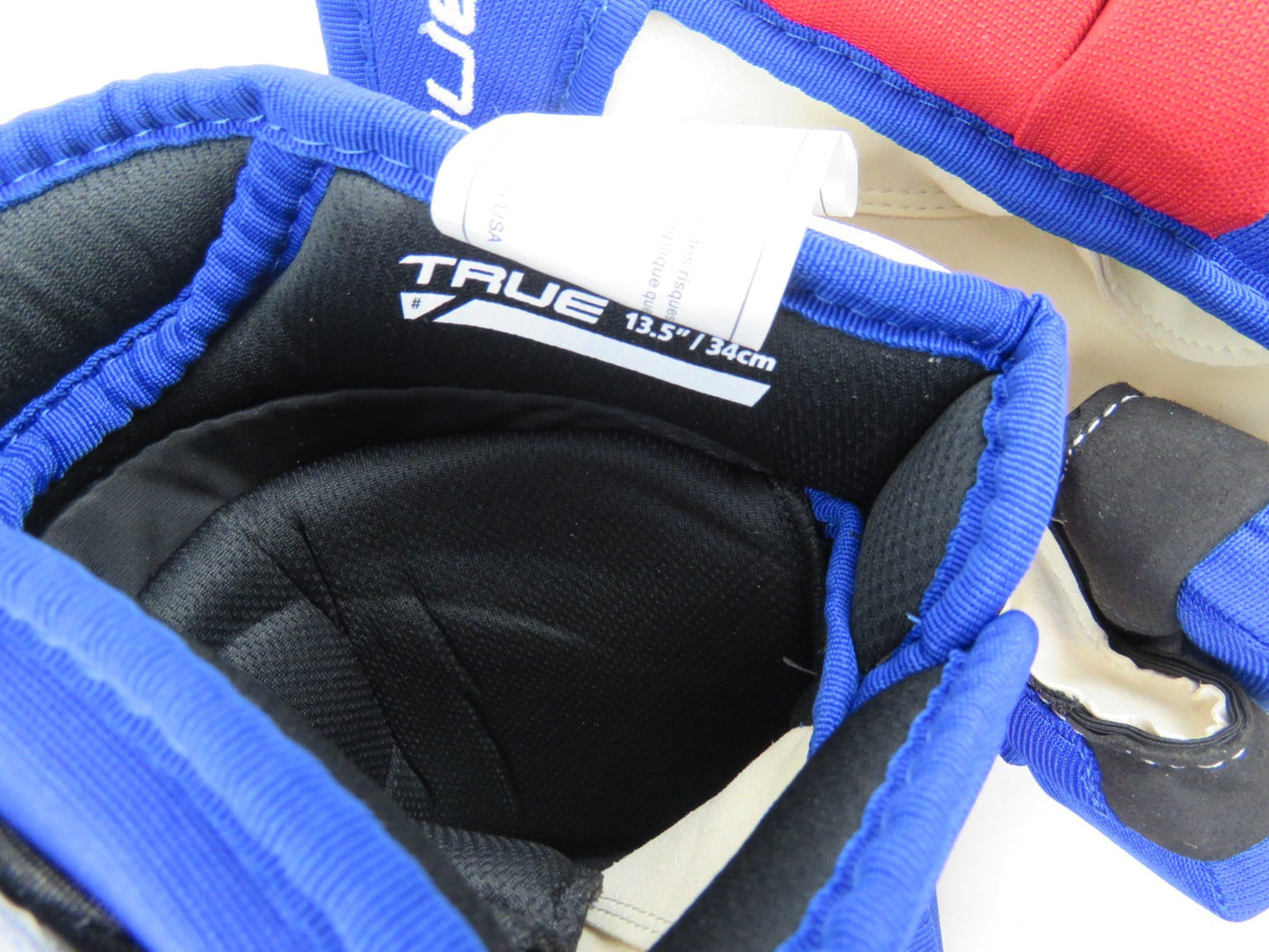 New TRUE NHL Pro Stock New York Rangers Hockey Gloves Senior Size 13.5"