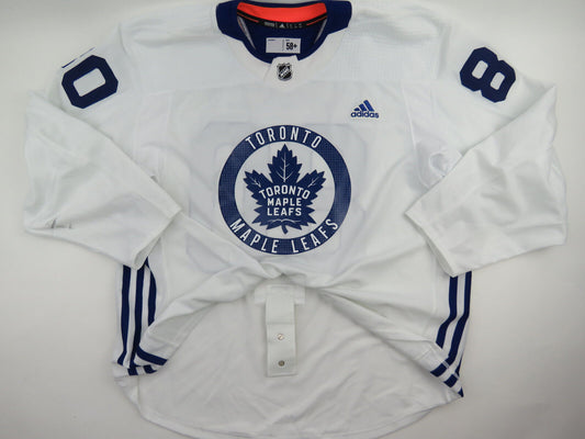 Adidas Toronto Maple Leafs Practice Worn Authentic NHL Hockey Jersey #80 Size 58