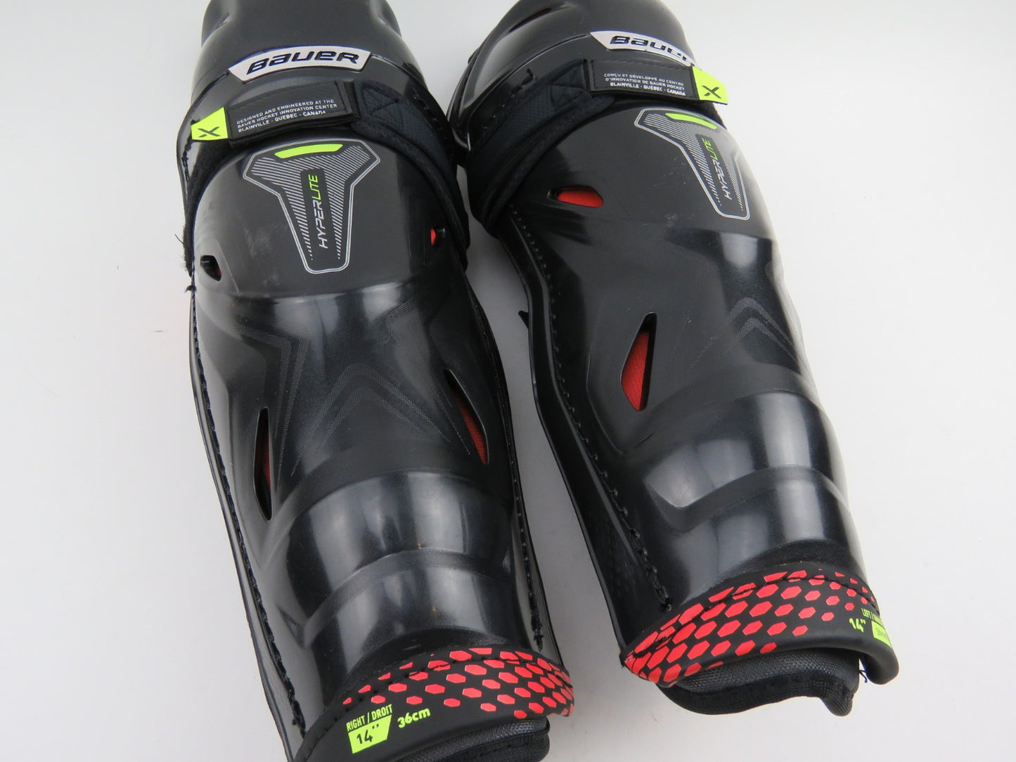 Bauer Vapor HyperLite NHL Pro Stock Hockey Protective Shin Pads Senior Size 14"
