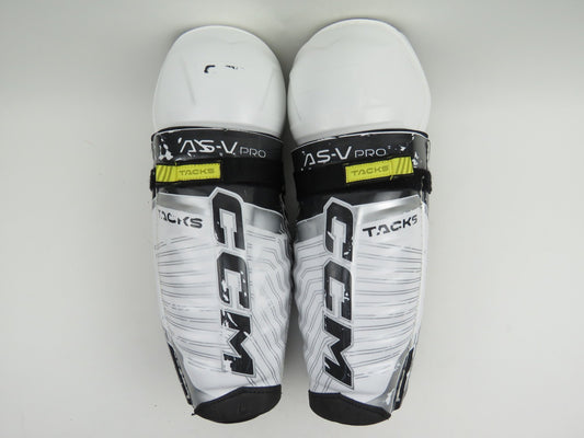 CCM Tacks AS-V PRO NHL Pro Stock Ice Hockey Protective Shin Pads Senior Size 14"