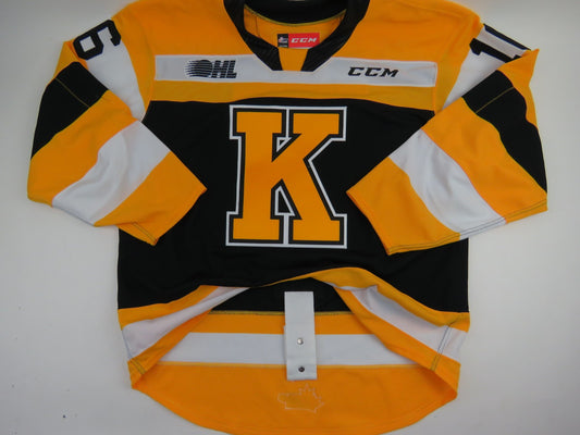 CCM Kingston Frontenacs OHL Pro Stock Game Worn Hockey Jersey #16 HUGHES Size 56