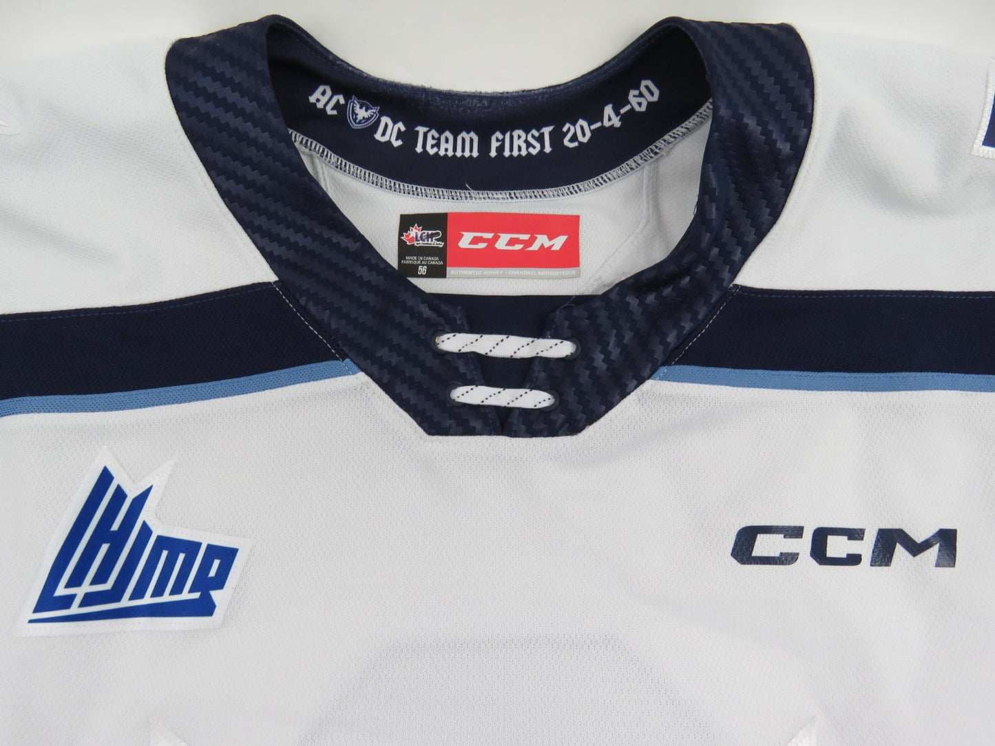 CCM Sherbrooke Phoenix QMJHL Game Worn Hockey Game Jersey CHL 56 #8 LEMAY