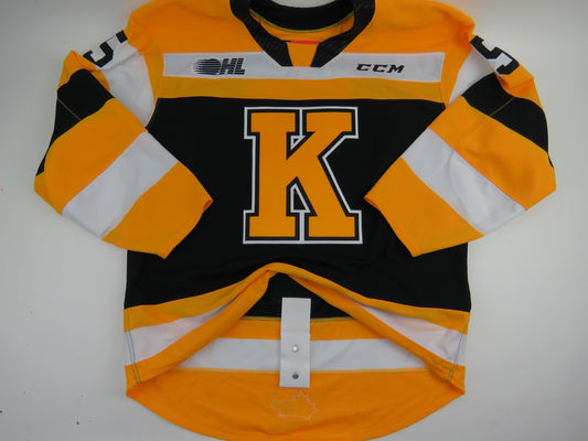 CCM Kingston Frontenacs OHL Pro Stock Game Worn Hockey Jersey #5 HACHE Size 56