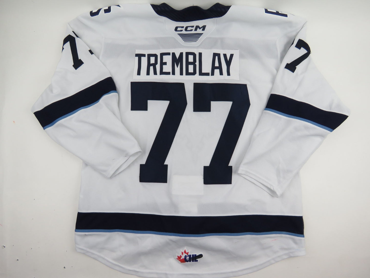CCM Sherbrooke Phoenix QMJHL Game Worn Hockey Game Jersey CHL 56 #77 TREMBLAY