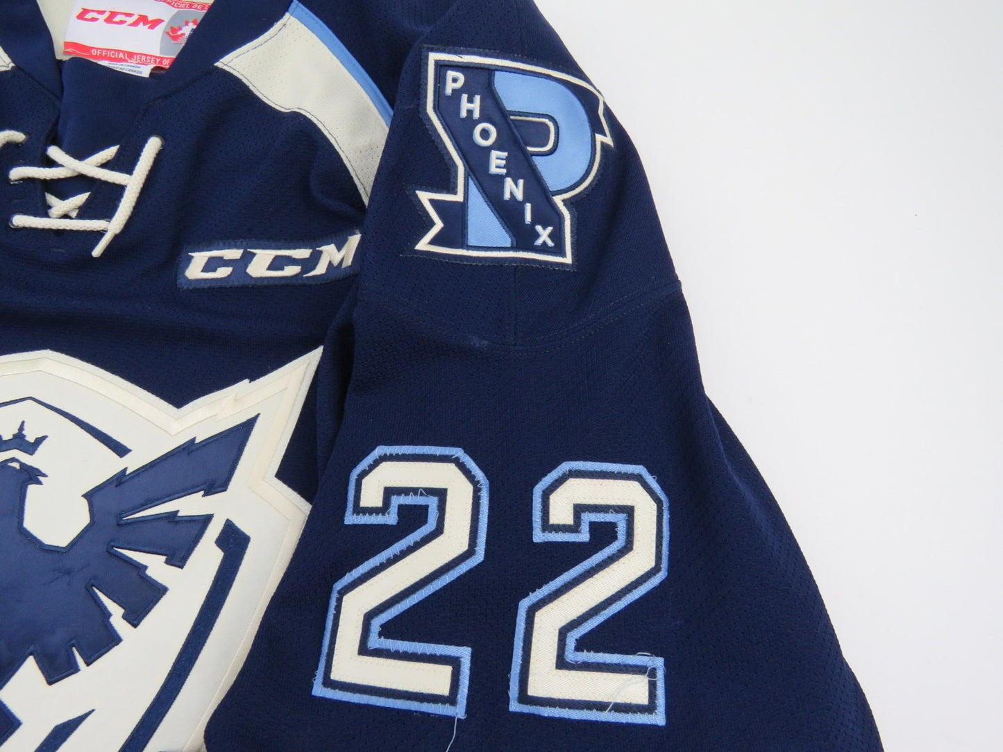 CCM Sherbrooke Phoenix QMJHL Game Worn Authentic Hockey Game Jersey CHL 56 #22