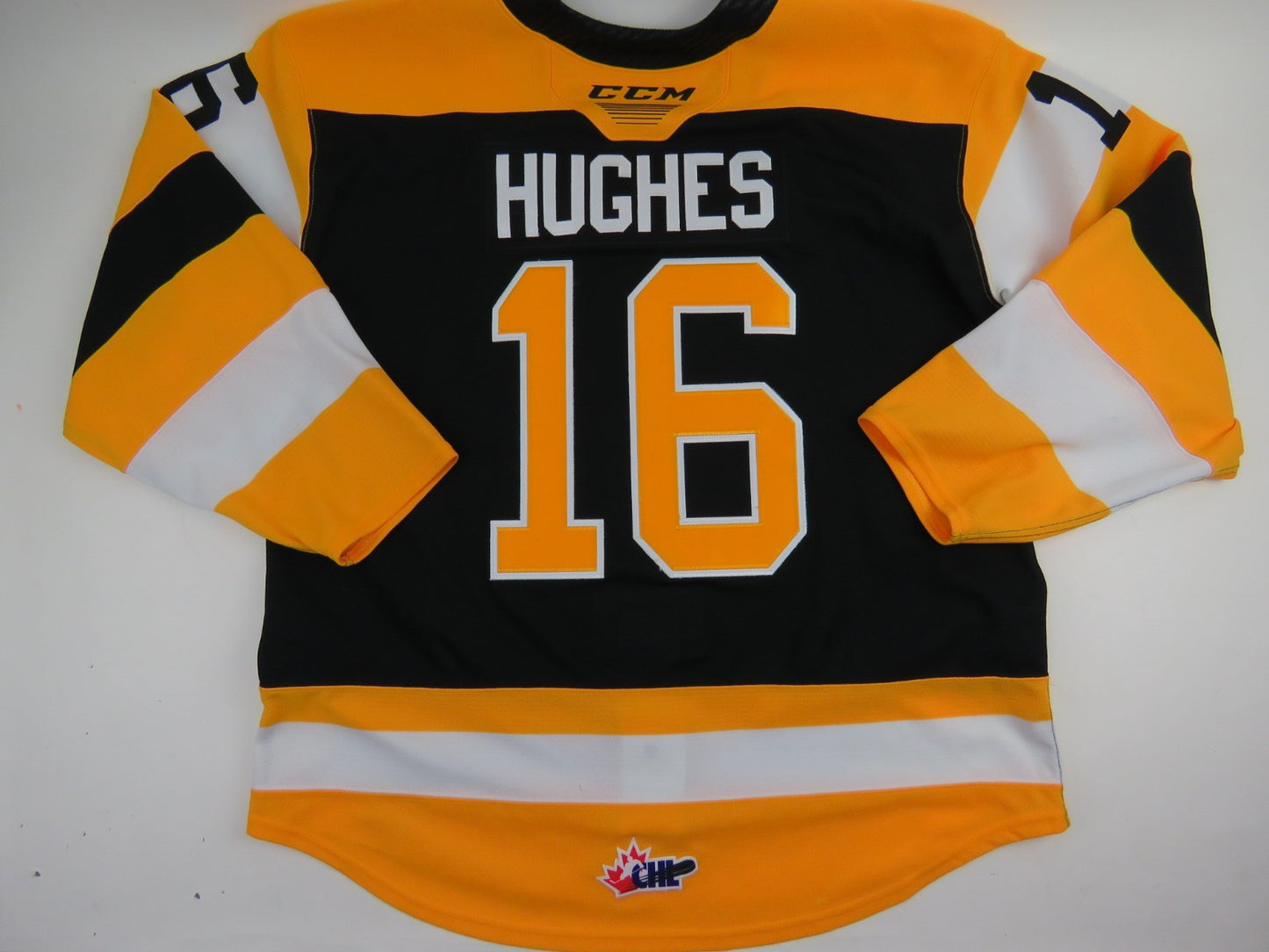 CCM Kingston Frontenacs OHL Pro Stock Game Worn Hockey Jersey #16 HUGHES Size 56