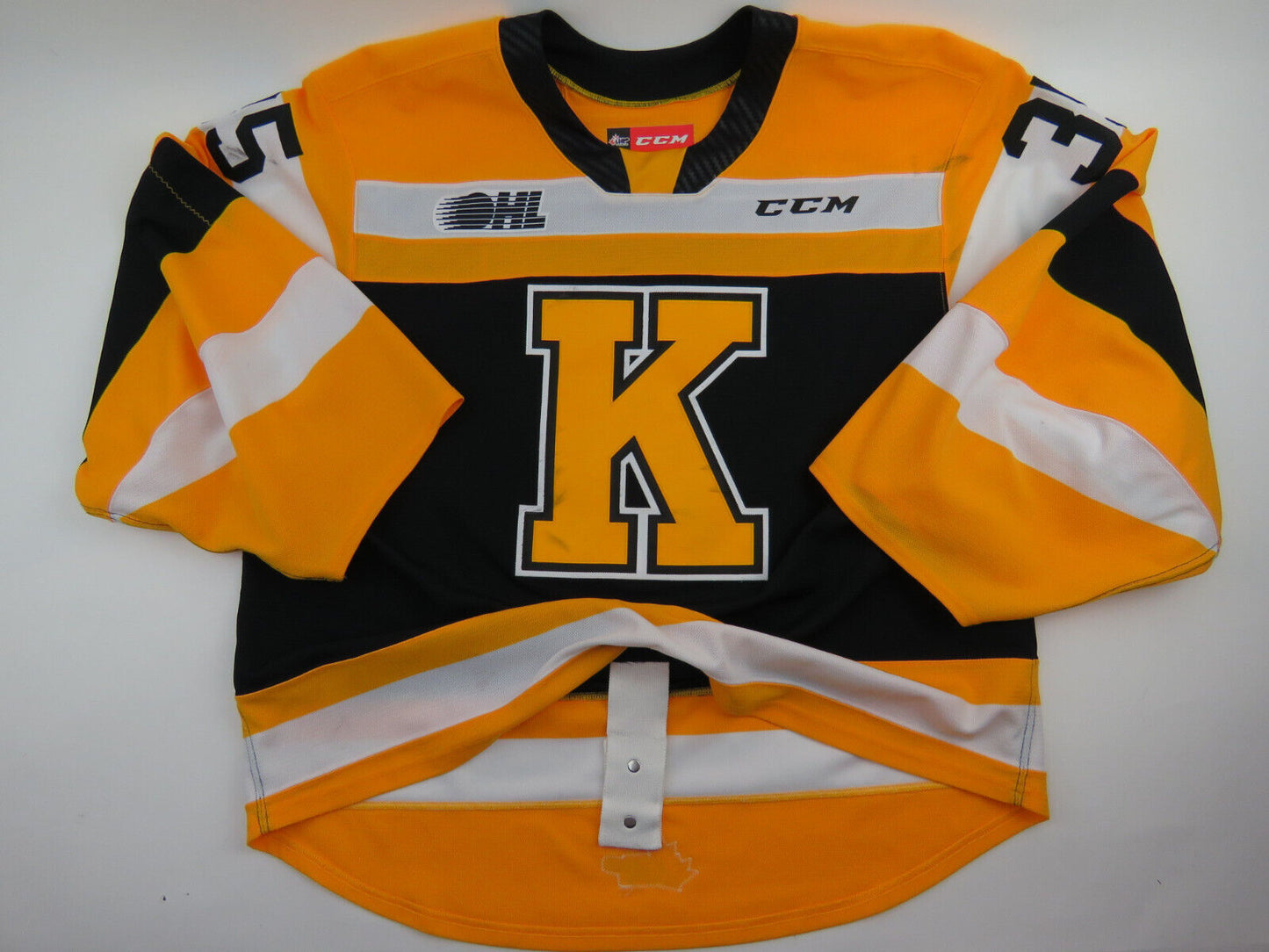 CCM Kingston Frontenacs OHL Pro Stock Game Worn Hockey Jersey 58 GOALIE Bonello