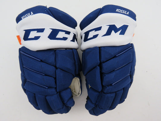 CCM JetSpeed FT1 Toronto Marlies AHL Pro Stock Hockey Gloves Blue 13" Leafs