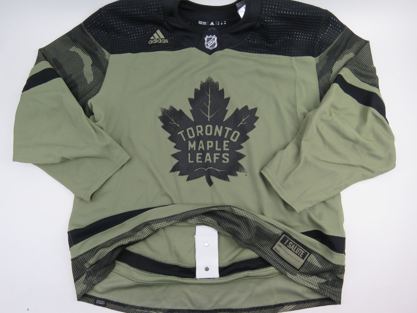 Adidas Team Issued Toronto Maple Leafs Military Night NHL Hockey Jersey 58 Camo
