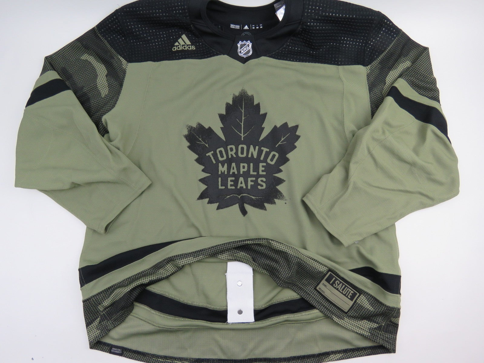 Adidas Team Issued Toronto Maple Leafs Military Night NHL Hockey Jersey 58 Camo
