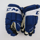 CCM JetSpeed FT1 Toronto Marlies AHL Pro Stock Hockey Gloves Blue 13" Leafs