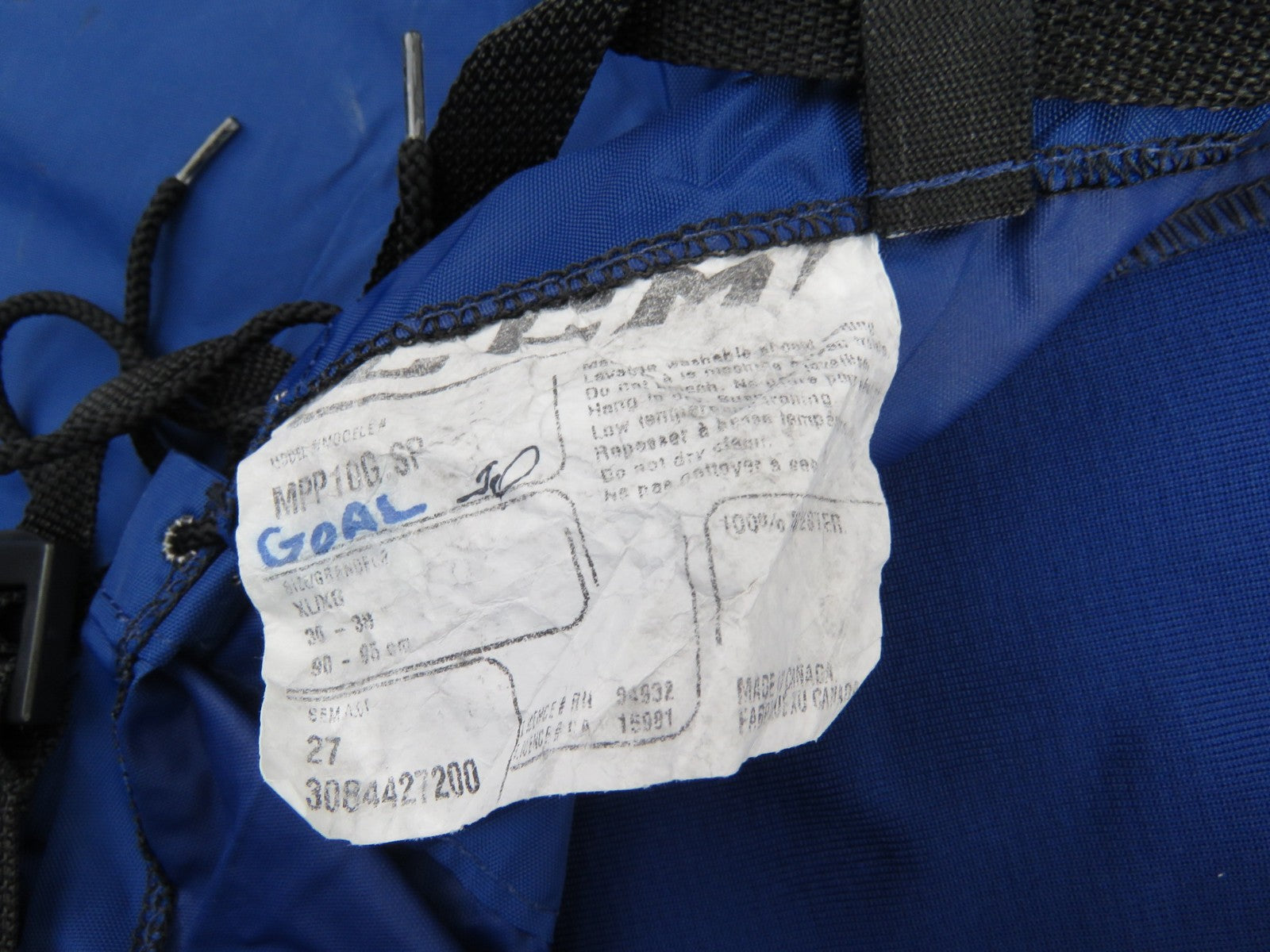 CCM PP10 Toronto Maple Leafs NHL Pro Stock Hockey Pant Shell XL GOALIE MiC