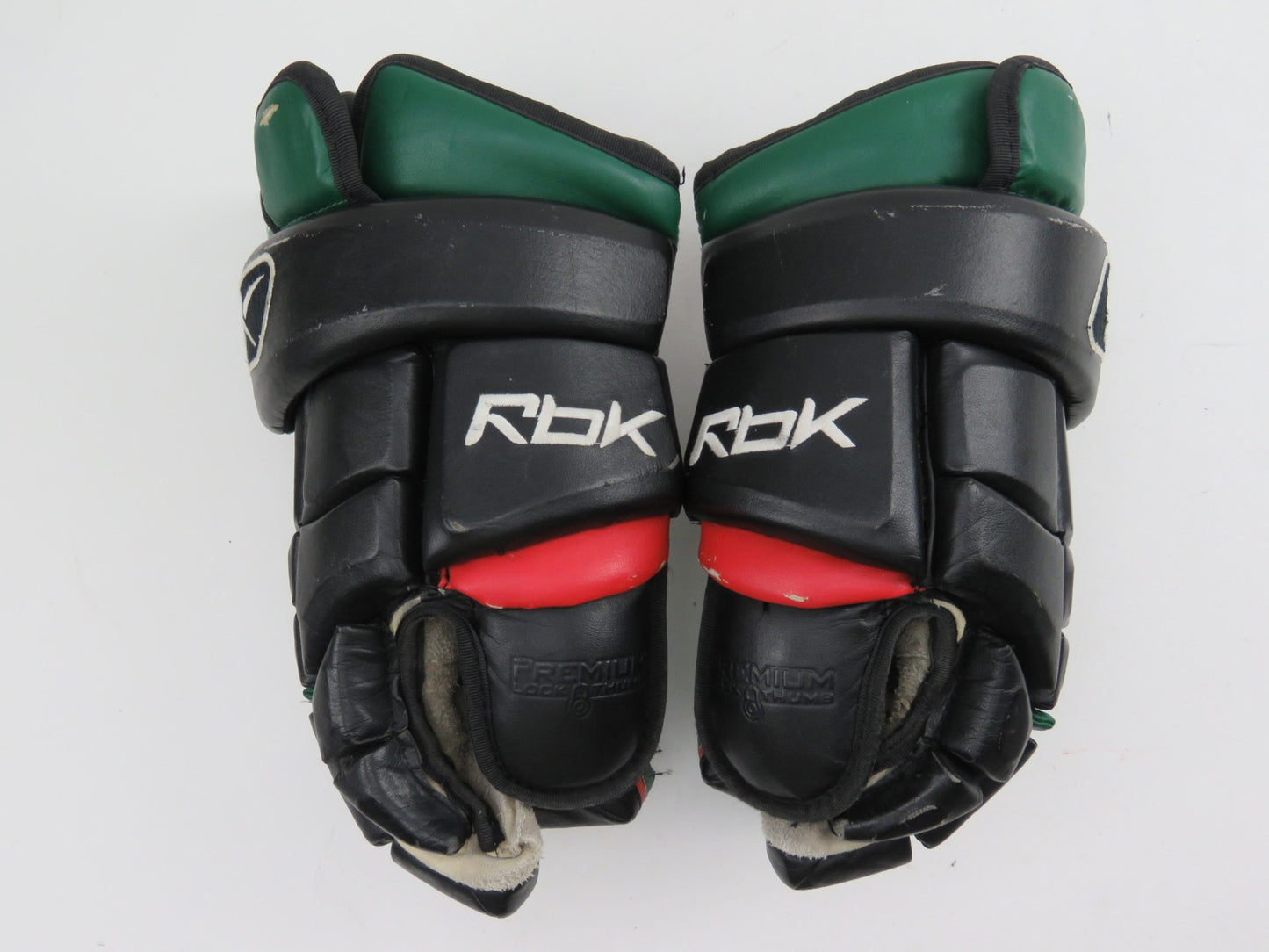 RBK 10K Halifax Mooseheads VTG Leather QMJHL Pro Stock Hockey Player Gloves 14"