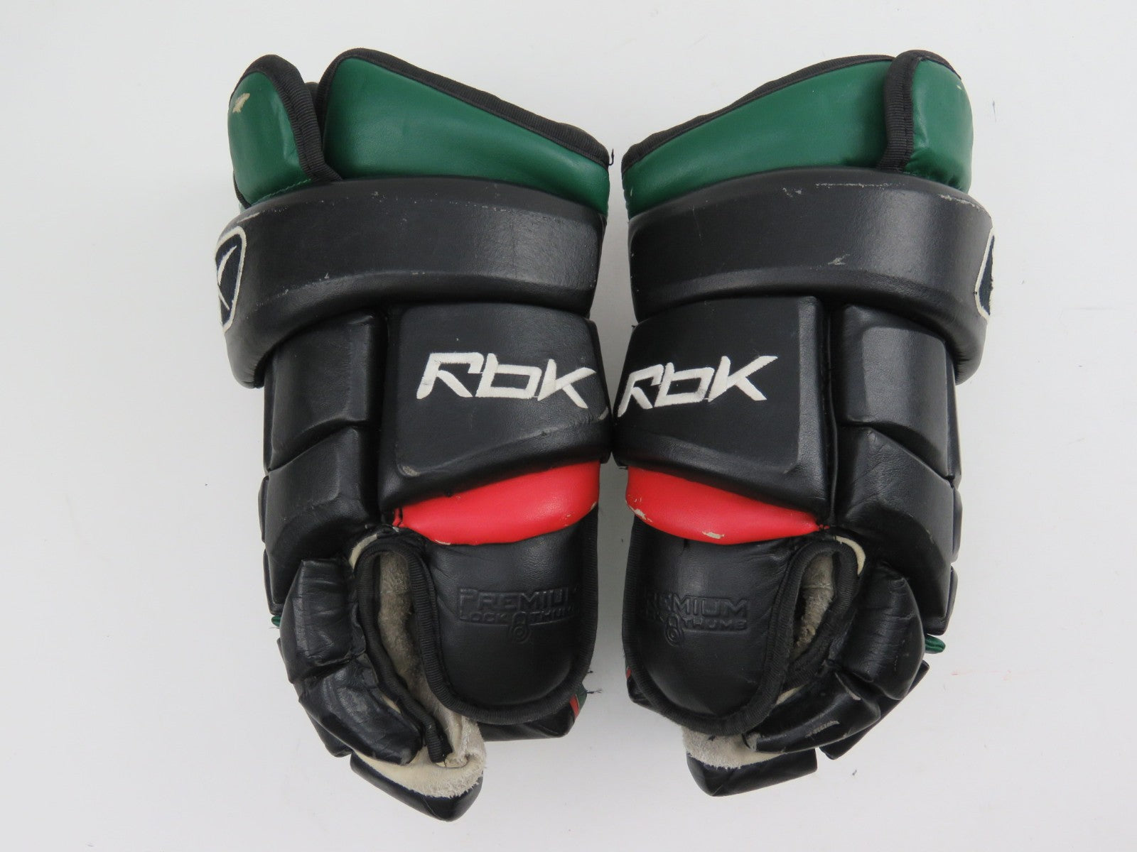 RBK 10K Halifax Mooseheads VTG Leather QMJHL Pro Stock Hockey Player Gloves 14"