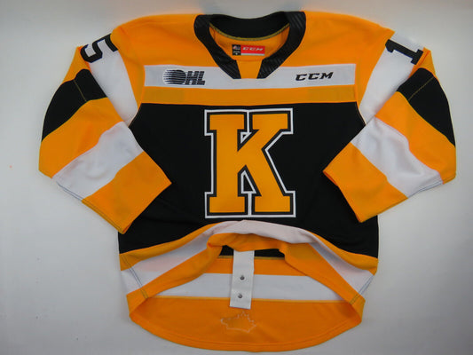 CCM Kingston Frontenacs OHL Pro Stock Game Issued Hockey Jersey Size 54 AGUANNO