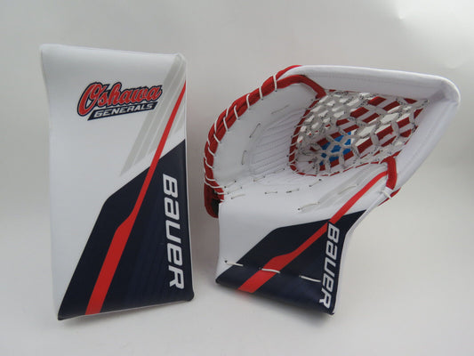 Bauer Oshawa Generals Digi Print Pro Stock Goalie Glove Blocker Set Full Right