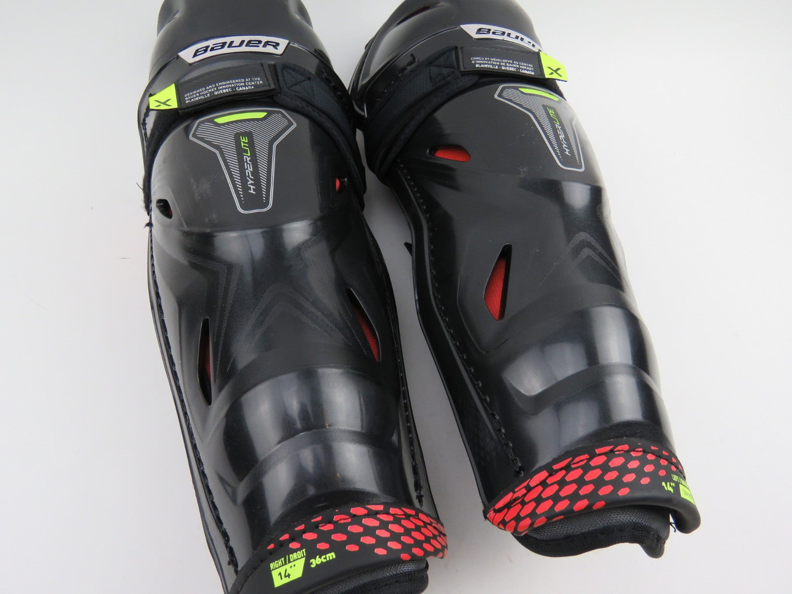 Bauer Vapor HyperLite NHL Pro Stock Hockey Protective Shin Pads Senior Size 14"