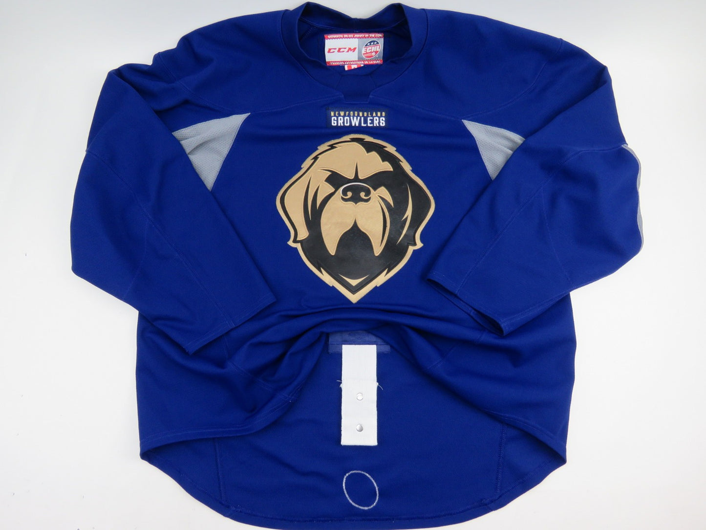 CCM Newfoundland Growlers ECHL Pro Stock Practice Worn Hockey Jersey Blue 58