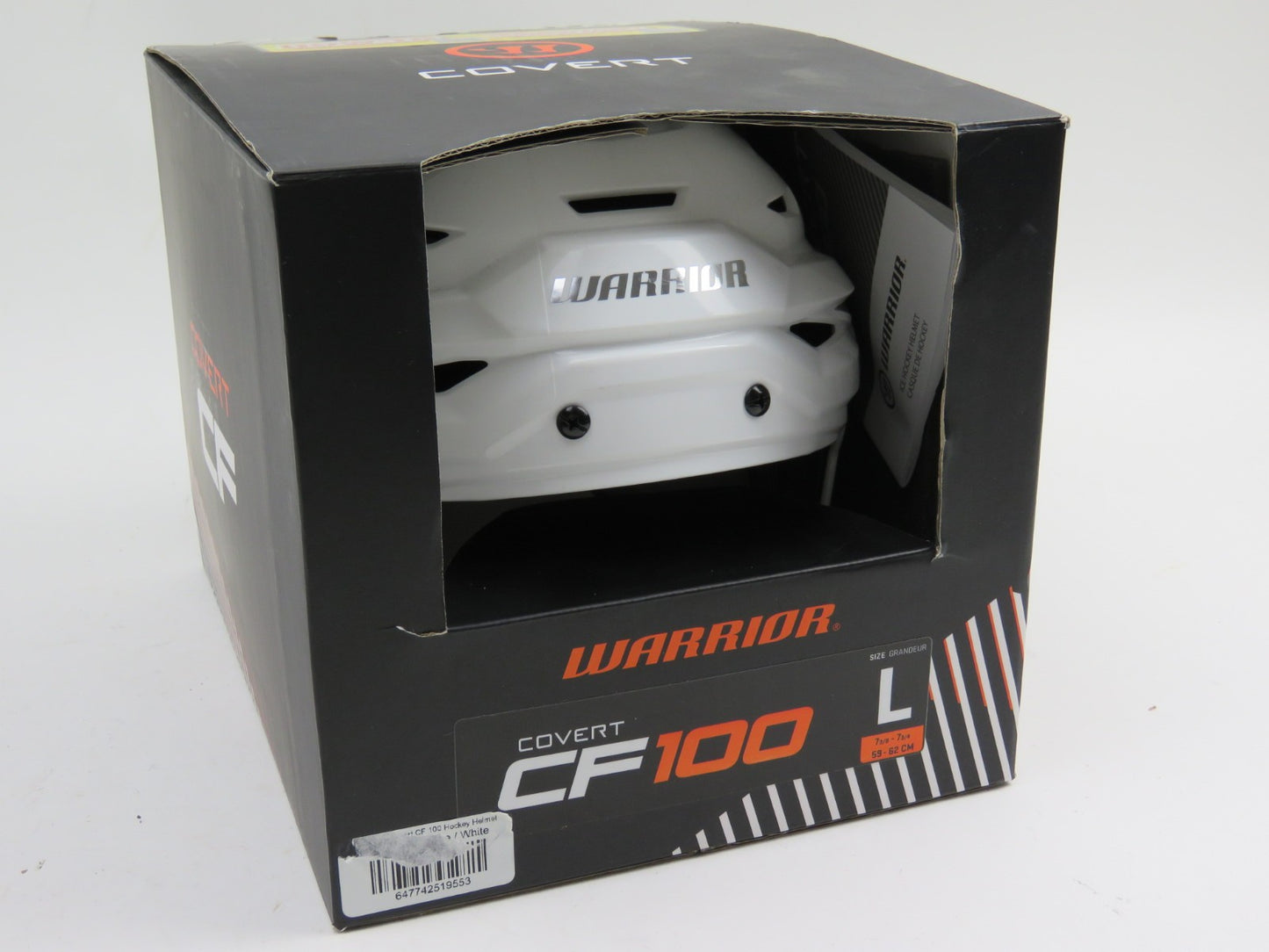 Warrior Covert CF100 Hockey Player Helmet White Senior Large NEW