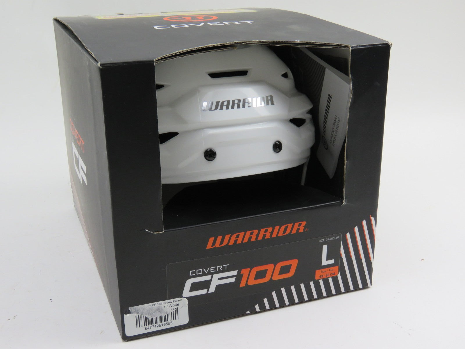 Warrior Covert CF100 Hockey Player Helmet White Senior Large NEW