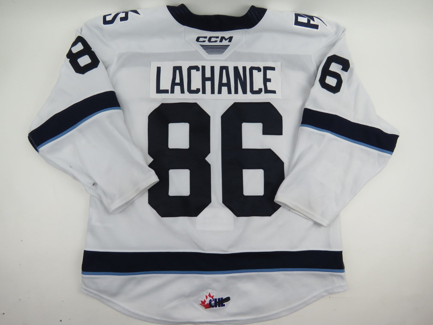 CCM Sherbrooke Phoenix QMJHL Game Worn Hockey Game Jersey CHL 54 #86 LACHANCE