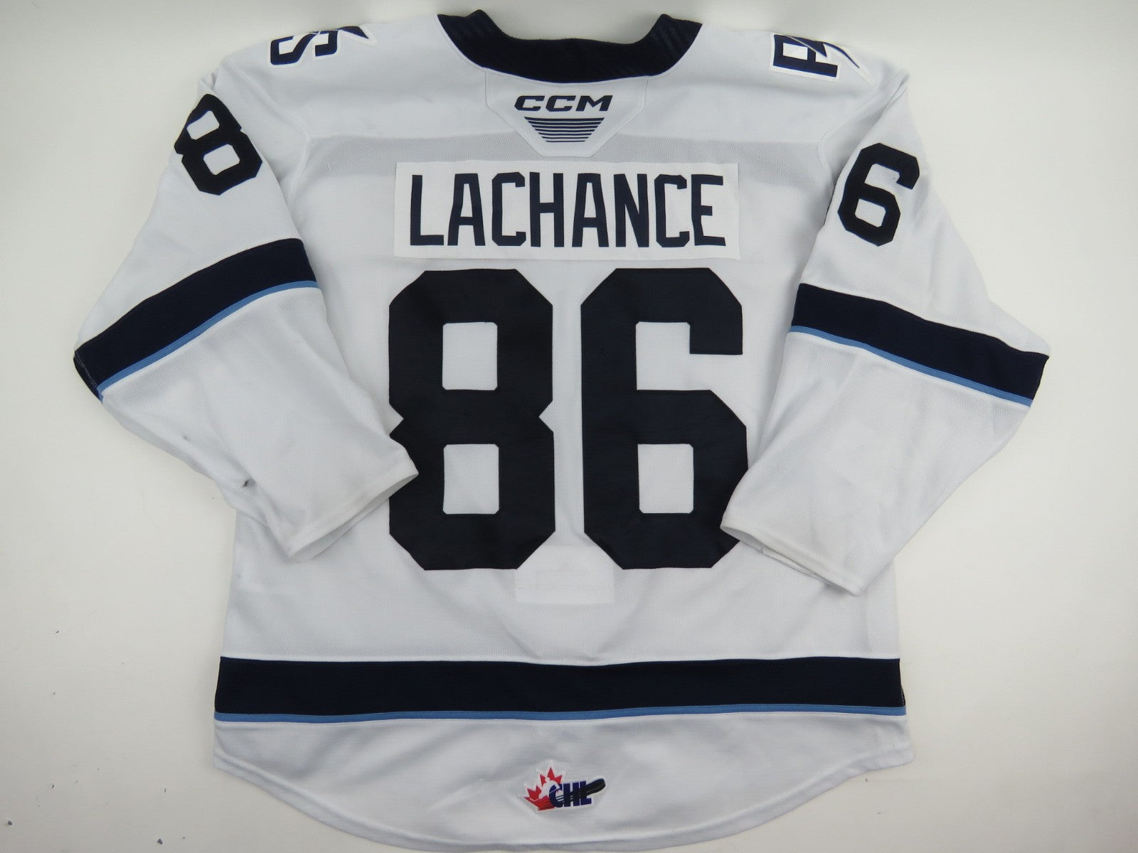 CCM Sherbrooke Phoenix QMJHL Game Worn Hockey Game Jersey CHL 54 #86 LACHANCE