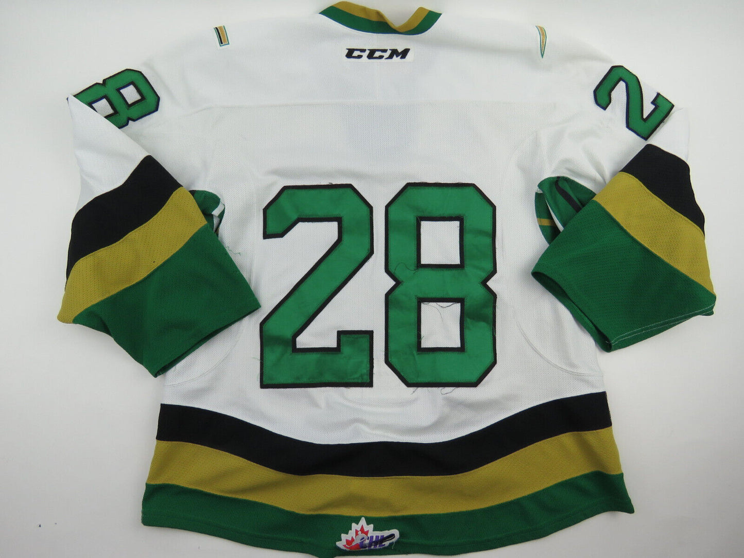 CCM Les Foreurs de Val-d'Or Game Worn QMJHL Pro Stock Hockey Jersey White 54 #28