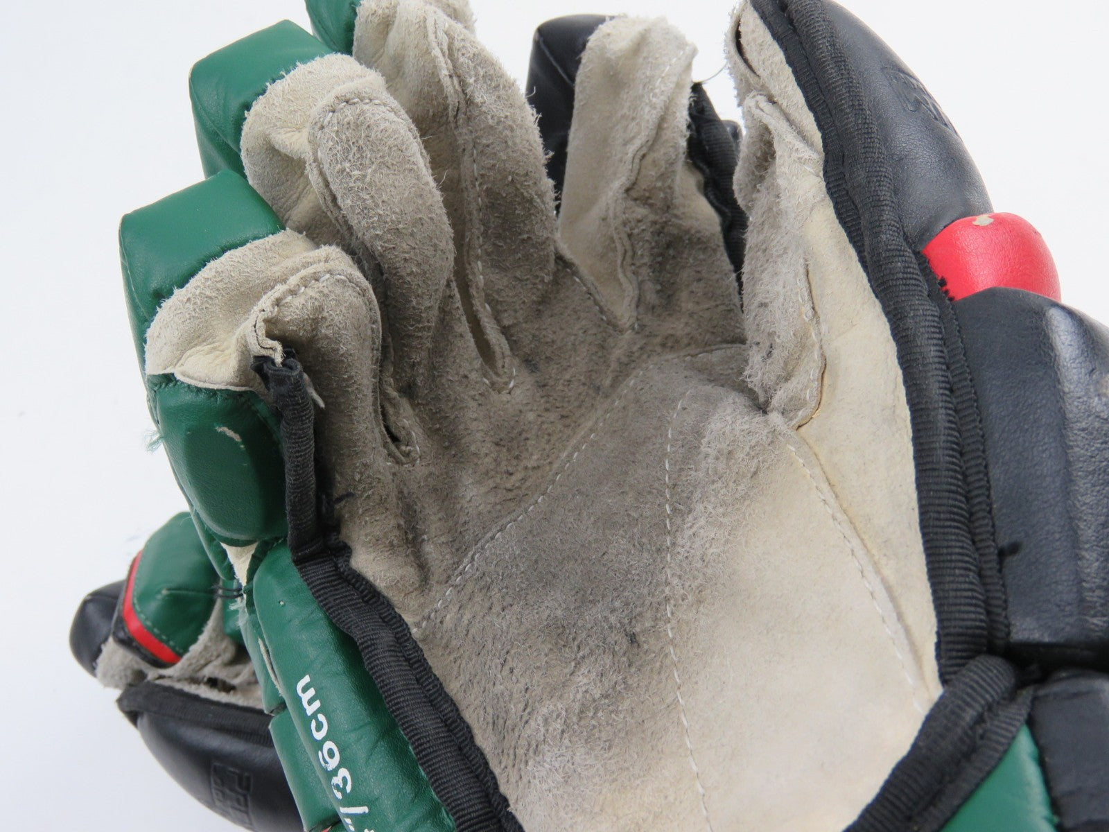 RBK 10K Halifax Mooseheads VTG Leather QMJHL Pro Stock Hockey Player Gloves 14"