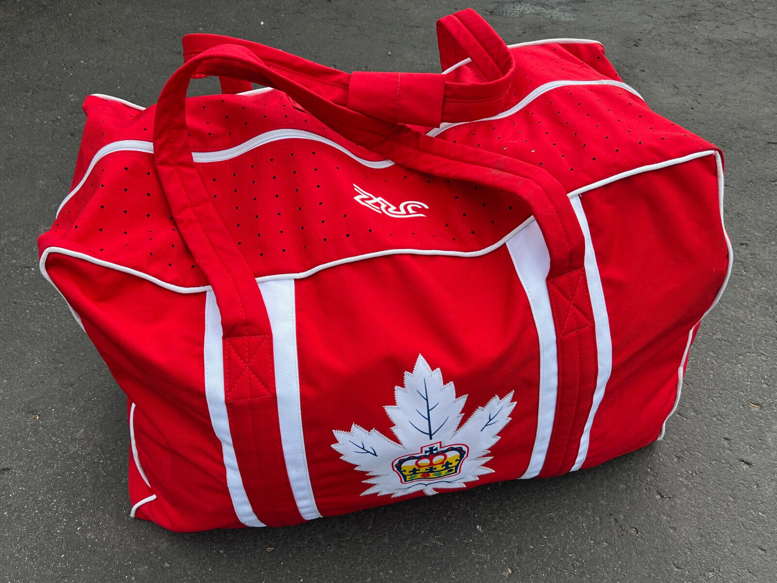 JRZ Toronto Marlies AHL Pro Stock Hockey Team Equipment Travel Bag Player Red