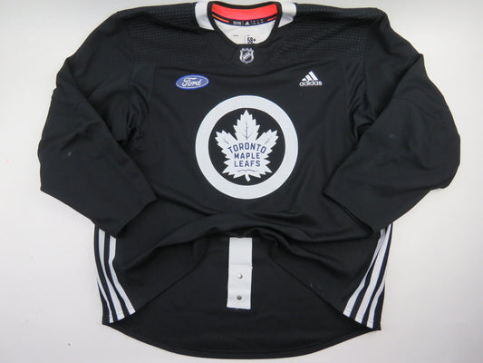 Adidas Toronto Maple Leafs Practice Worn Authentic NHL Hockey Jersey Black 58+