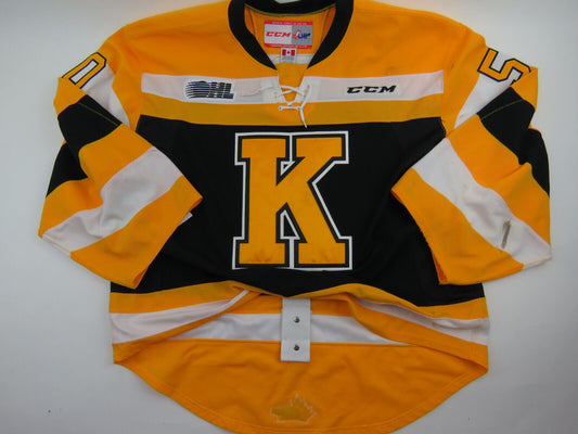 CCM Kingston Frontenacs OHL Pro Stock Game Worn Hockey Jersey 58 GOALIE Peccia
