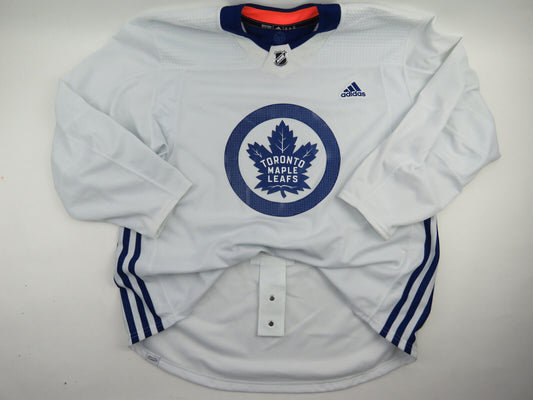 Adidas Toronto Maple Leafs Practice Worn Authentic NHL Hockey Jersey White 58