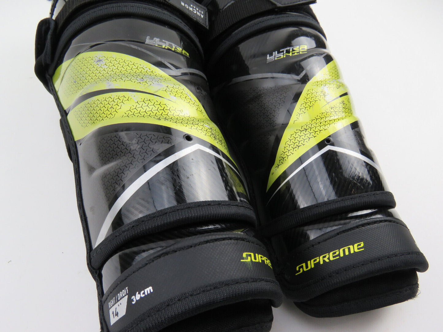 Bauer Supreme UltraSonic NHL Pro Stock Hockey Player Shin Pads Protective 14"