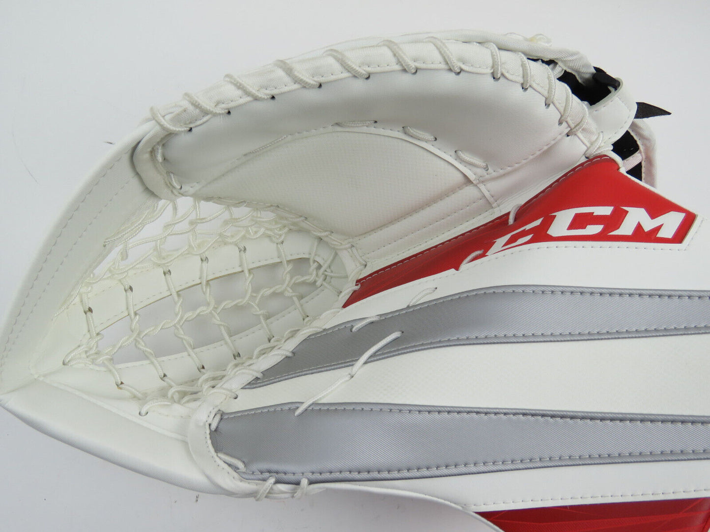 New! CCM EFLEX 5 Pro Stock Hockey Goalie Glove Catcher Senior White Red Silver