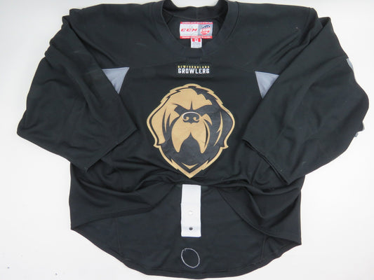 CCM Newfoundland Growlers ECHL Pro Stock Practice Hockey Jersey Black GOALIE