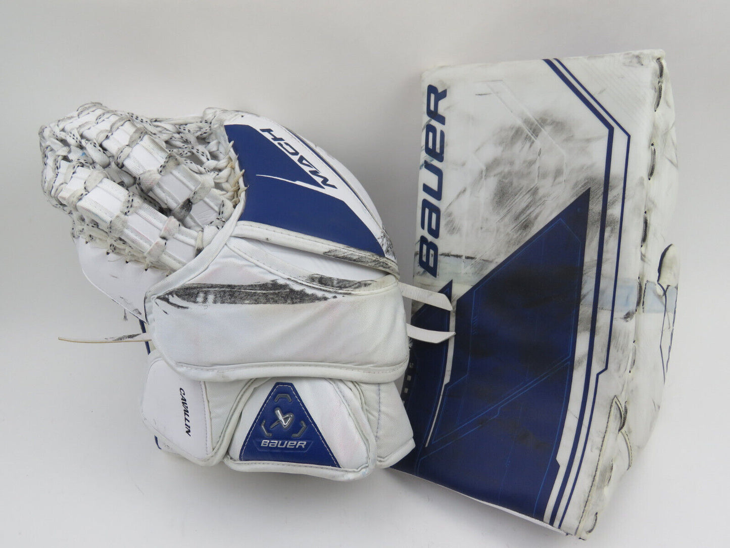 Bauer Supreme MACH Toronto Marlies AHL Pro Stock Hockey Goalie Glove Blocker Set