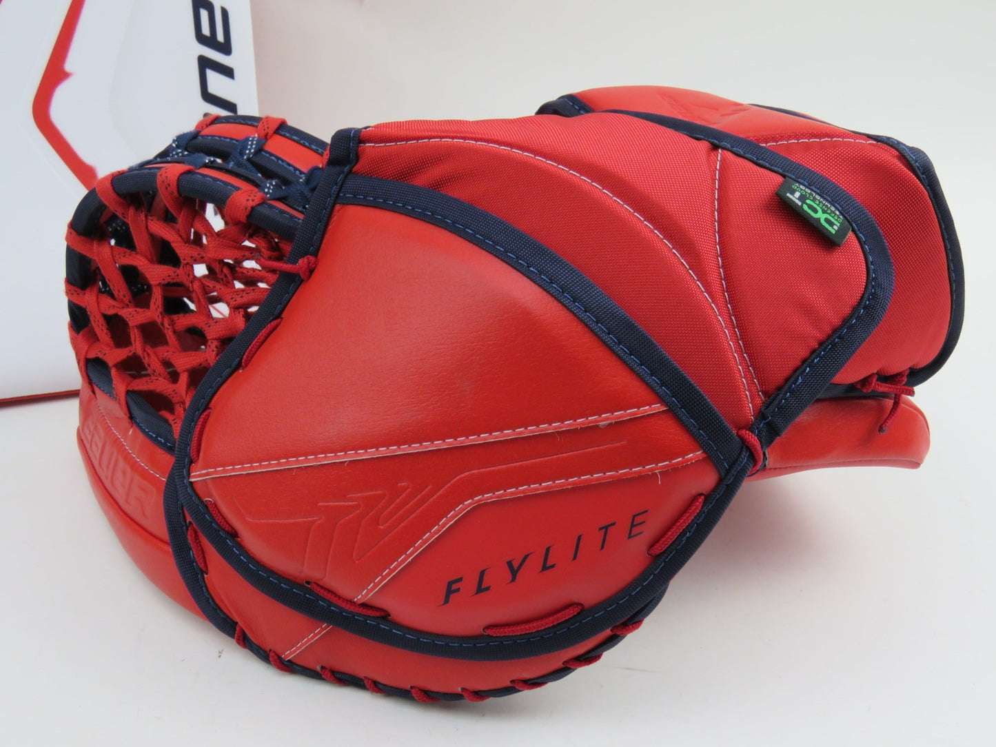 Bauer Vapor FlyLite Oshawa Generals Pro Stock Hockey Goalie Glove Blocker Set