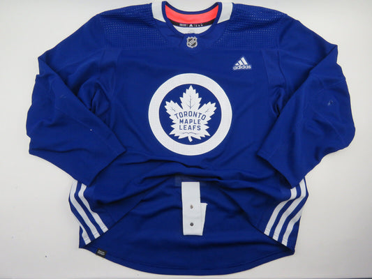 Adidas Toronto Maple Leafs Practice Worn Authentic NHL Hockey Jersey Blue 58