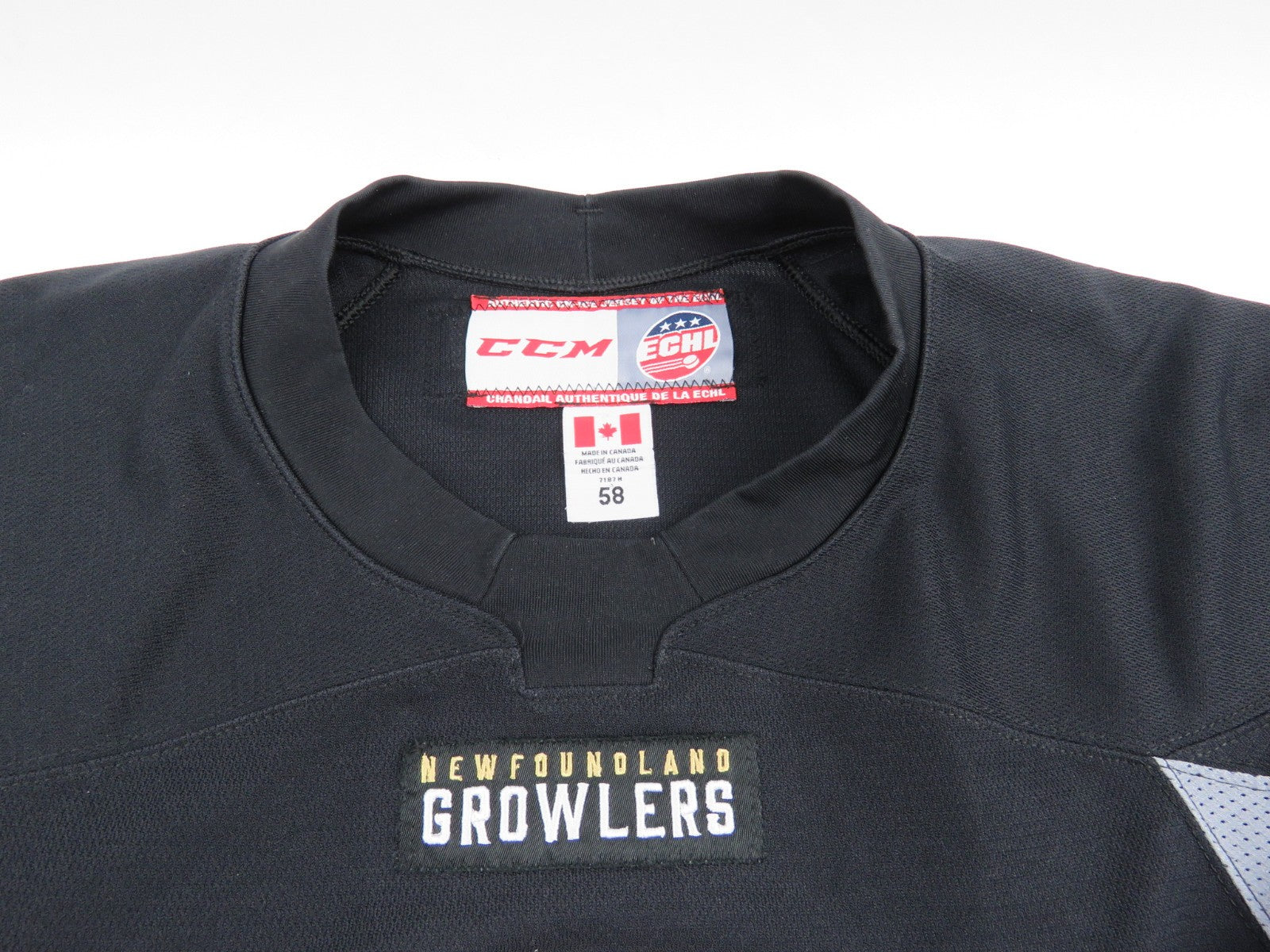 CCM Newfoundland Growlers ECHL Pro Stock Practice Hockey Jersey Black 58