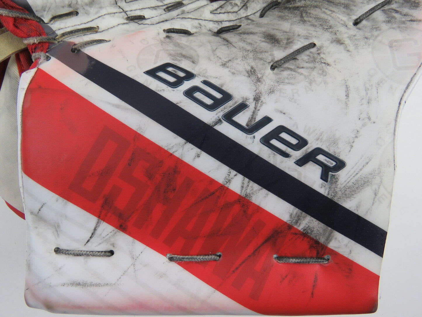 Bauer HyperLite 2 Oshawa Generals Pro Stock Goalie Glove Catcher White Red Navy