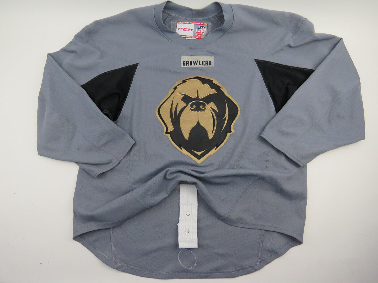 CCM Newfoundland Growlers ECHL Pro Stock Practice Worn Hockey Jersey 58 Gray