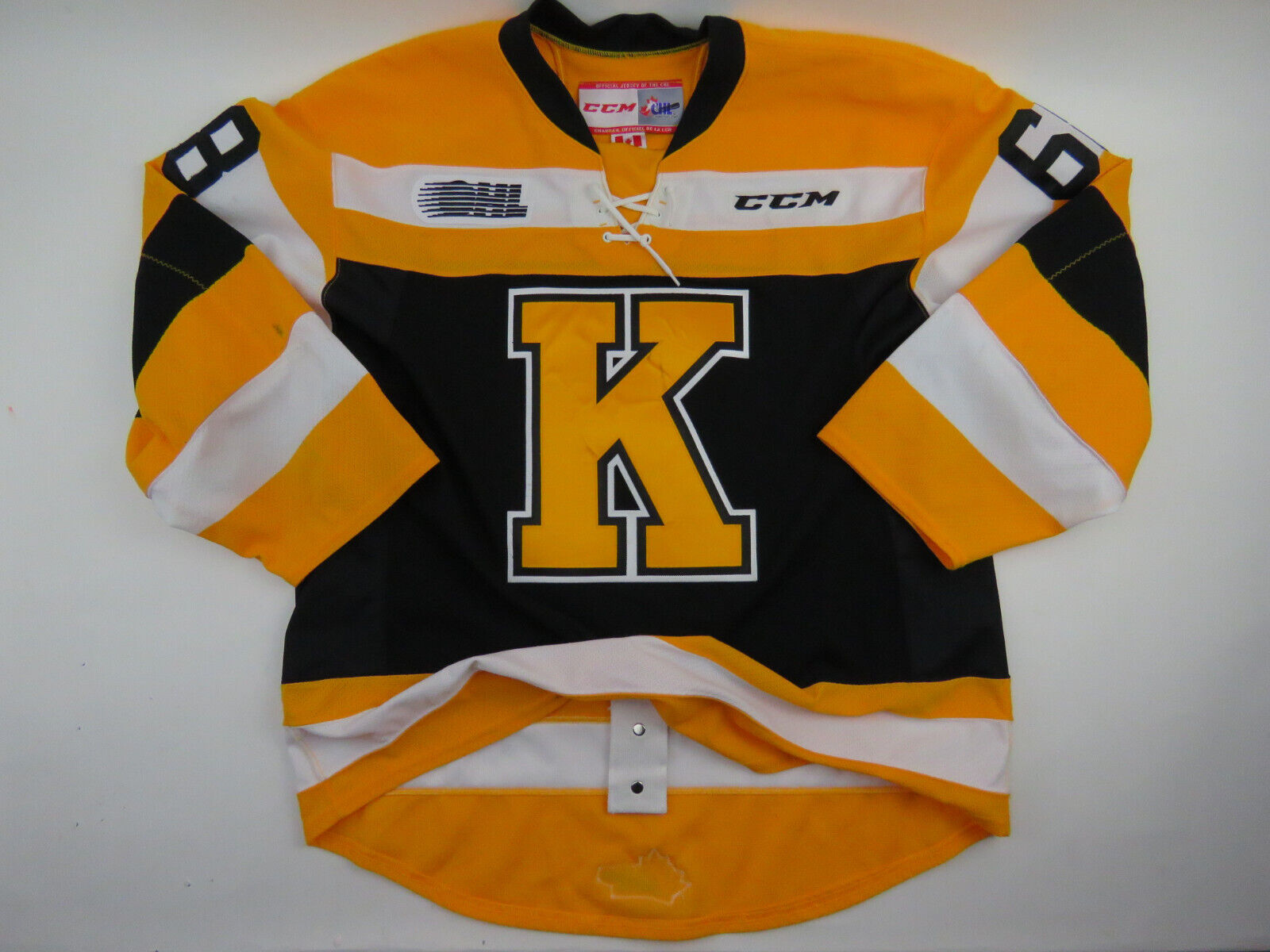 CCM Kingston Frontenacs OHL Pro Stock Game Worn Hockey Jersey 56 CONSTANTINOU