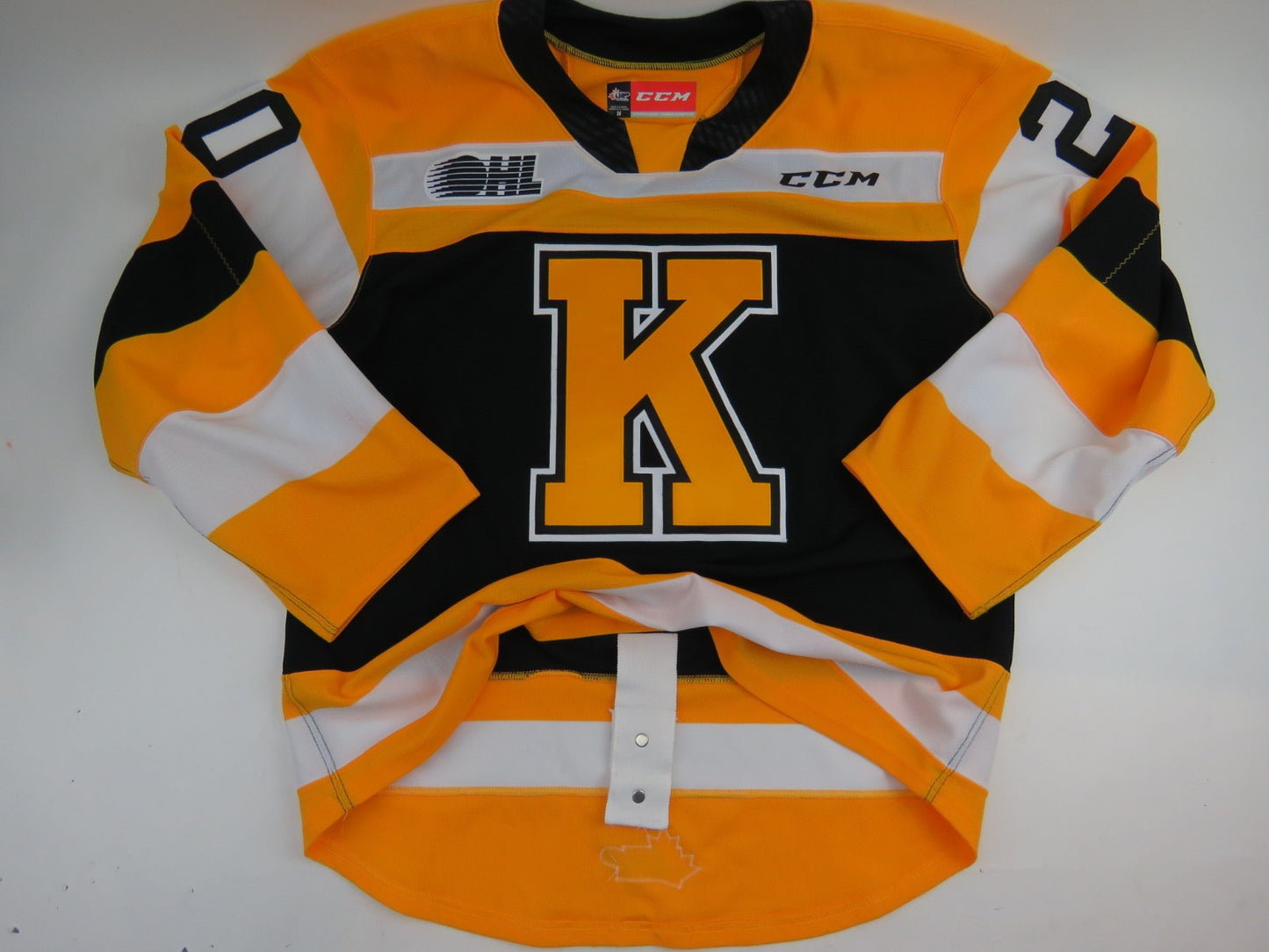 CCM Kingston Frontenacs OHL Pro Stock Game Worn Hockey Jersey #20 MARTIN Size 54