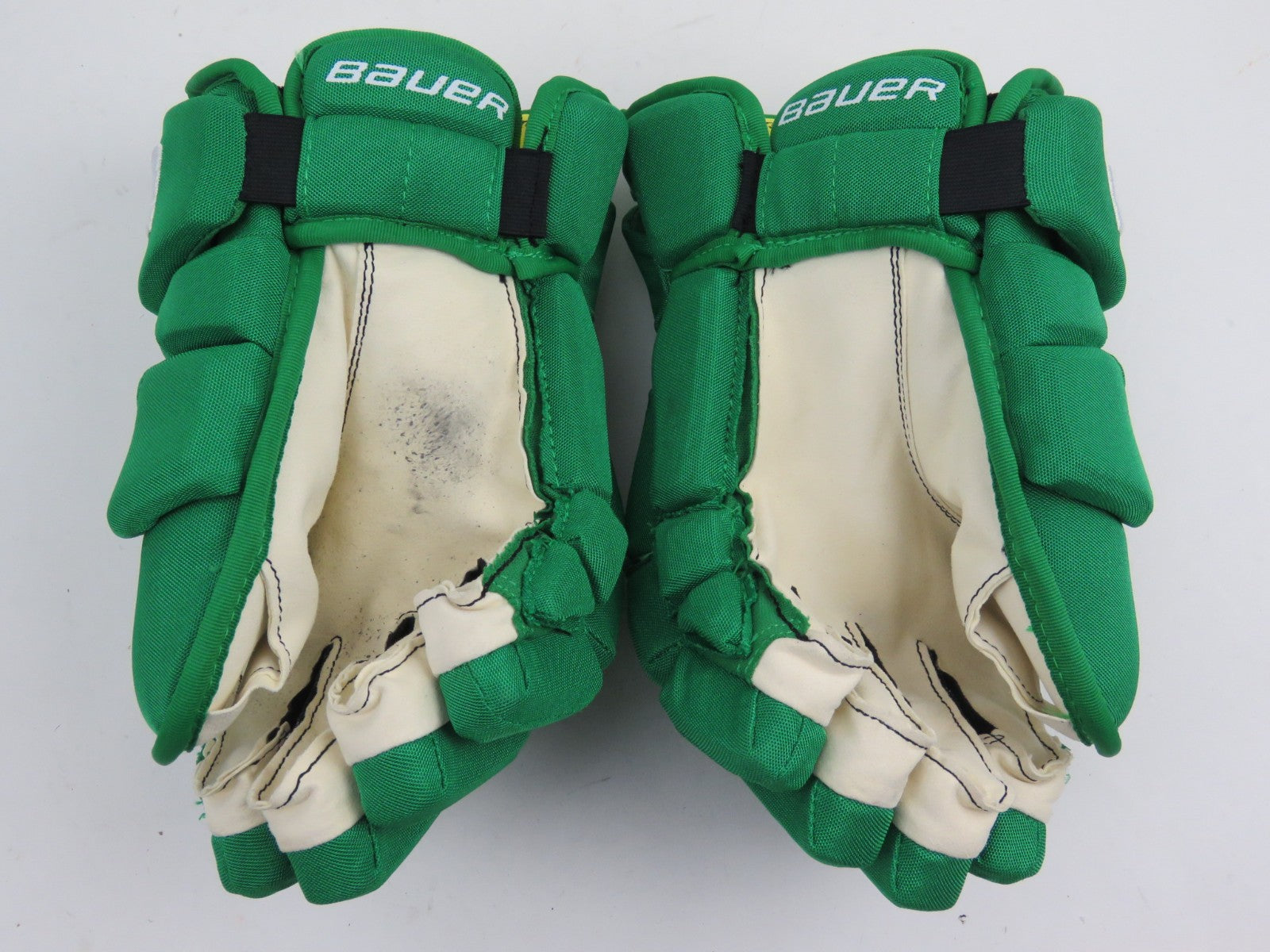 Bauer 1S Green Toronto Maple Leafs 'ST PATS' Pro Stock NHL Hockey Gloves 13"