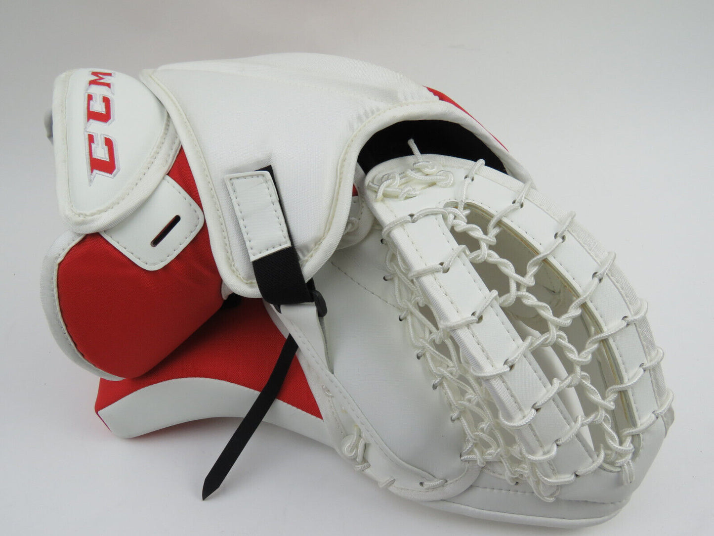 New! CCM EFLEX 5 Pro Stock Hockey Goalie Glove Catcher Senior White Red Silver