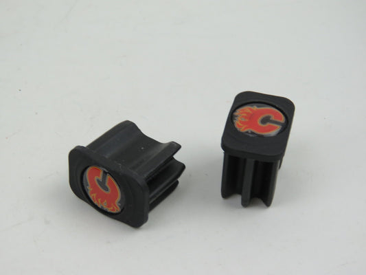 Calgary Flames NHL Team Issued Pro Stock Hockey Stick End Cap (1 pair)
