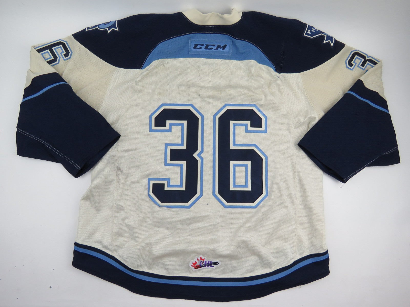 CCM Sherbrooke Phoenix QMJHL Game Worn Authentic Hockey Game Jersey CHL 56 #36