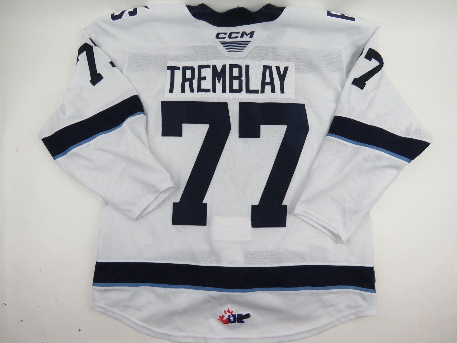 CCM Sherbrooke Phoenix QMJHL Game Worn Hockey Game Jersey CHL 56 #77 TREMBLAY
