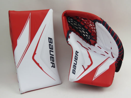 Bauer Vapor FlyLite Oshawa Generals Pro Stock Hockey Goalie Glove Blocker Set