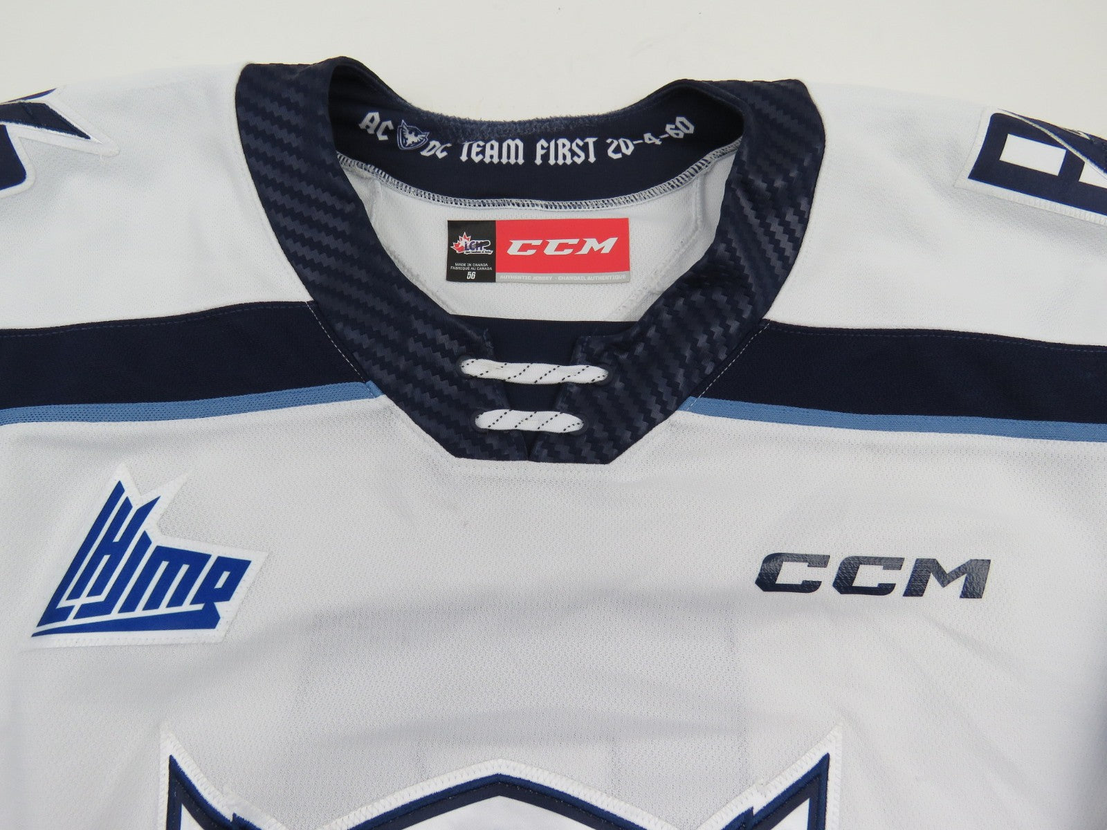 CCM Sherbrooke Phoenix QMJHL Game Worn Hockey Game Jersey CHL 56 #7 LAPOINTE